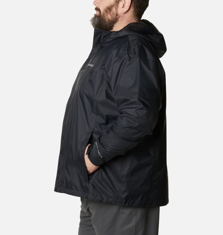 Men's Columbia Watertight II Rain Jackets Black | Plus Size CA-TA365